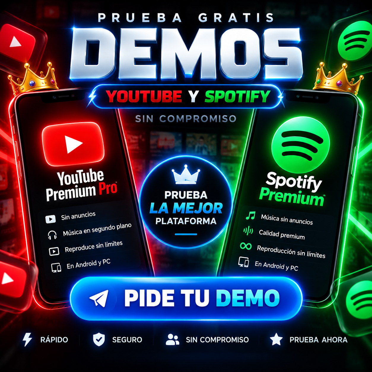 Demo YouTube y Spotify